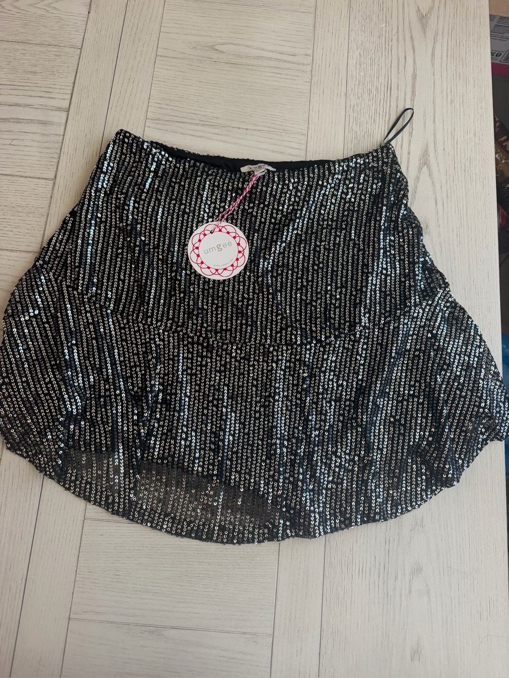 Umgee Black Sequin Circle Skirt